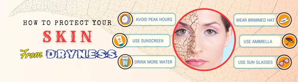 UAE summer skincare essentials: sunscreen SPF 30+, hydration, sun protection tips - Maxdeel infographic